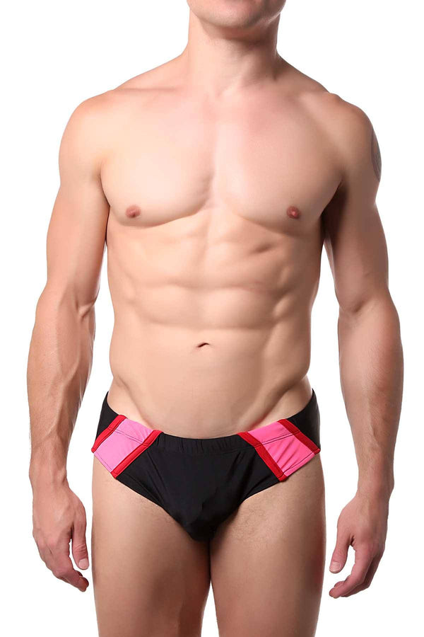 Go Softwear Black/Pink Tropix Swim Bikini Brief