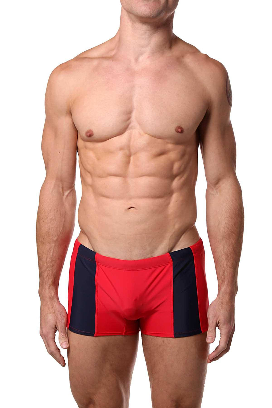 Go Softwear Red/Navy Victor Square-Cut C-Ring Brief