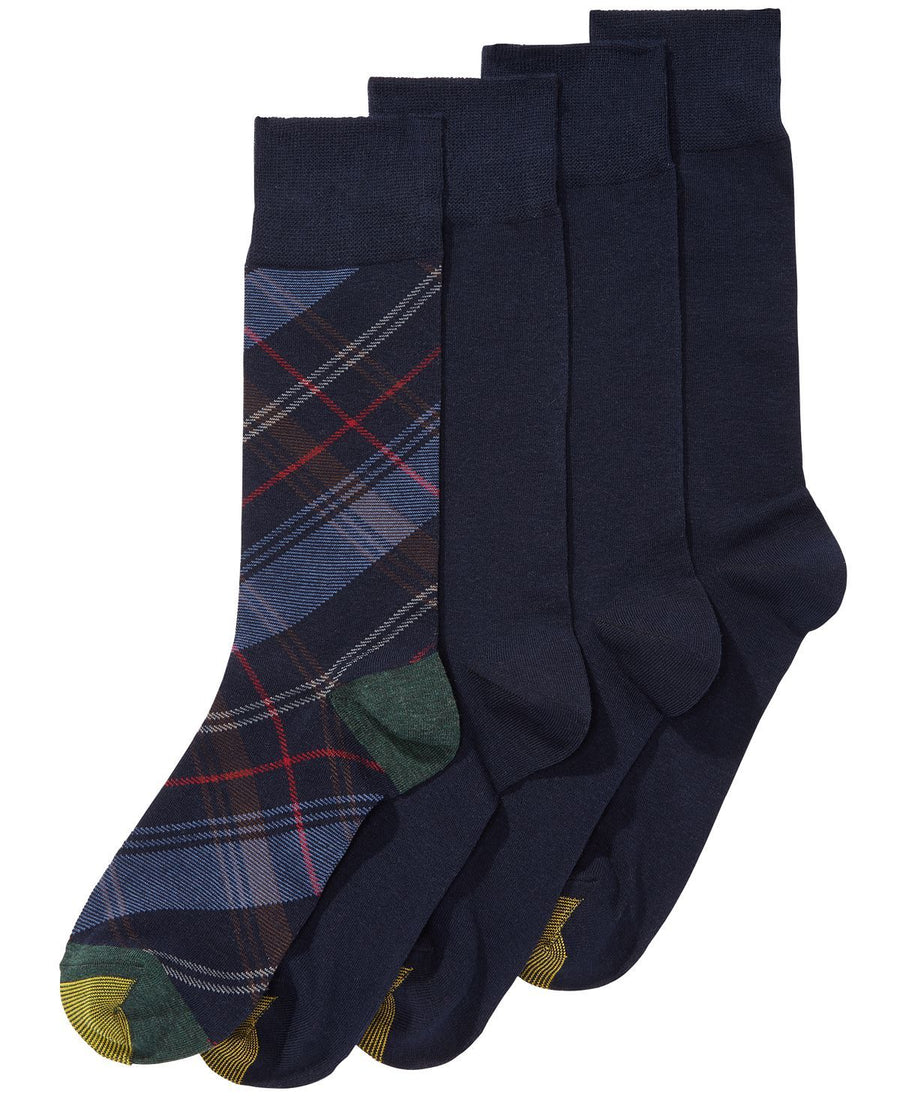 Gold Toe 4-pk. Tartan Plaid Socks Navy/charcoal