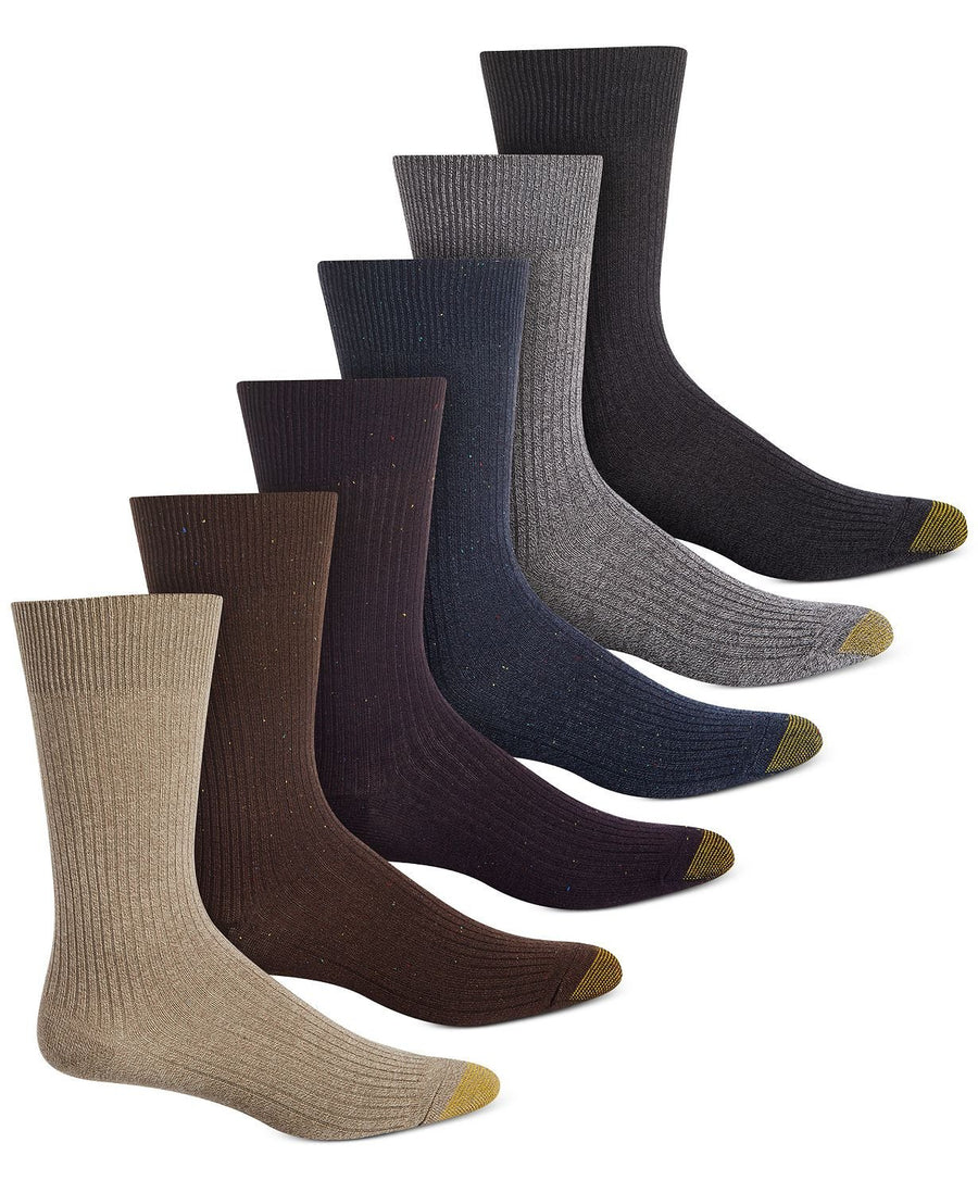 Gold Toe 6-pk. Stanton Crew Socks Oxblood Nep