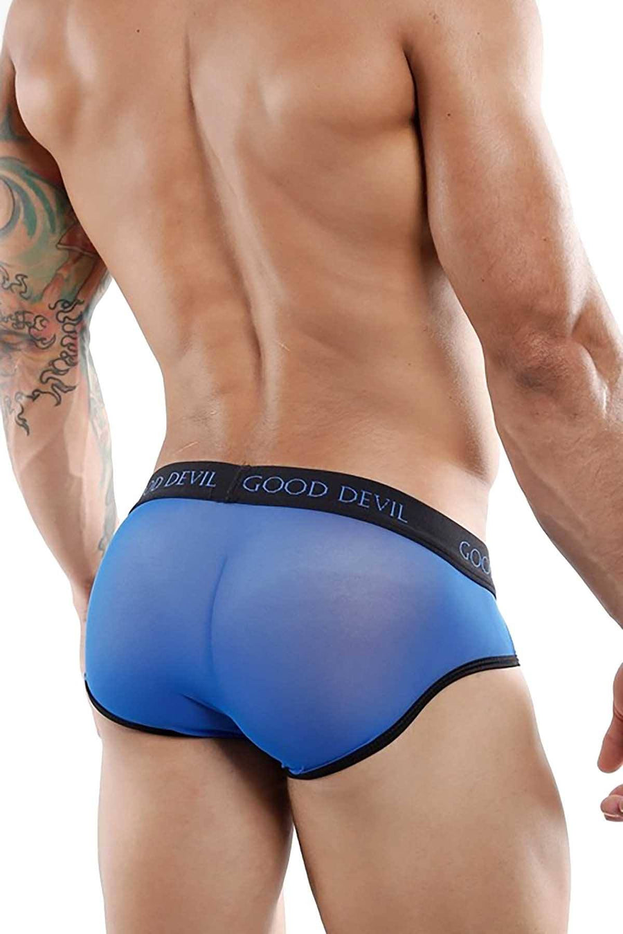 Good Devil Royal Blue Sheer Open Front Brief