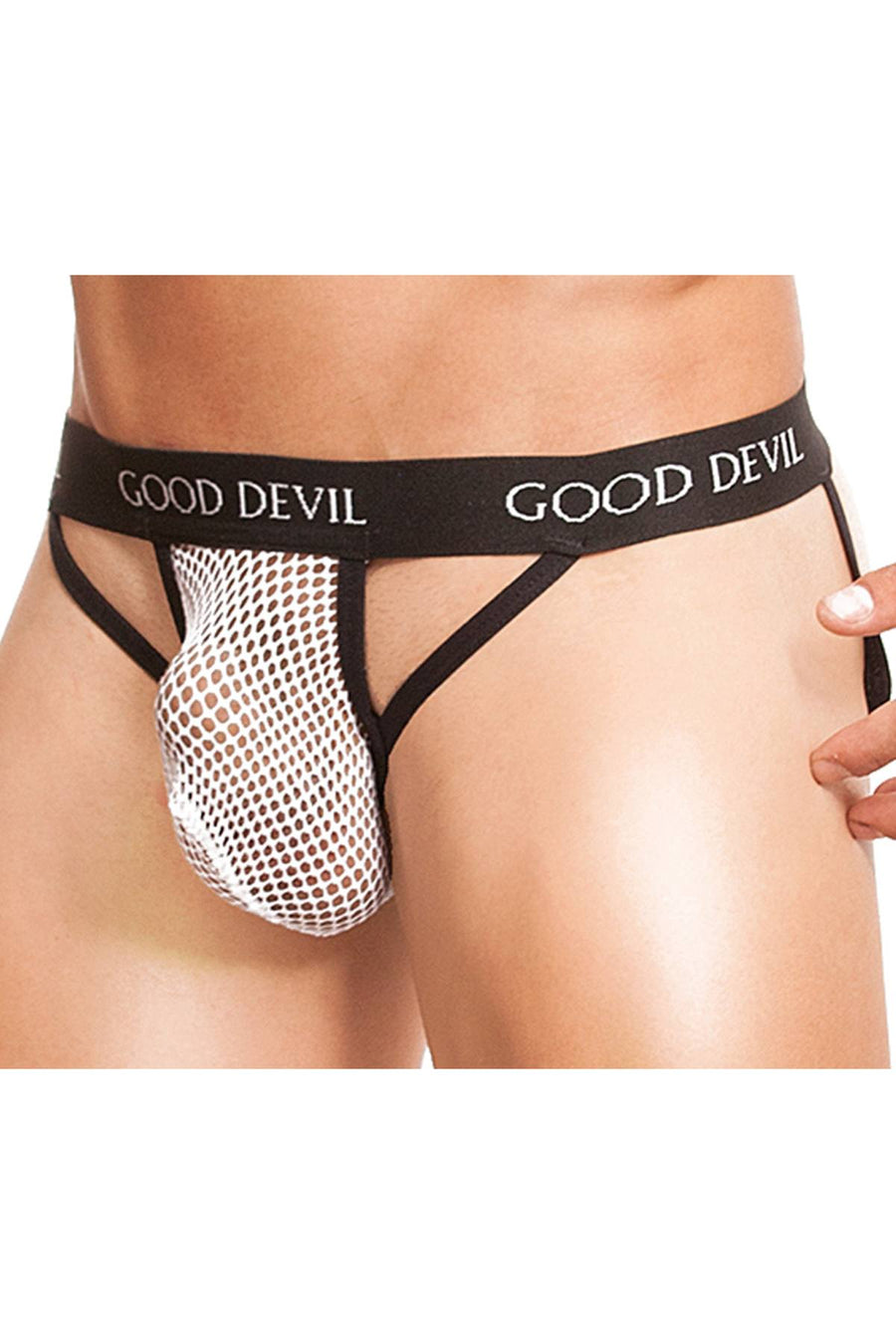 Good Devil White/Black Victorious Jockstrap
