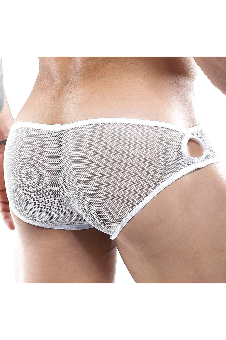 Good Devil White Mesh Hole-y Bikini Brief