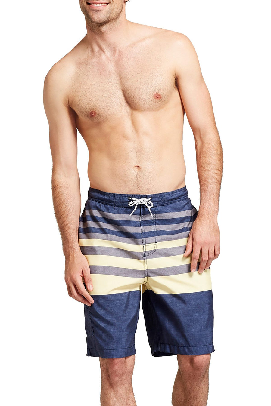 Goodfellow & Co. Yellow/Blue Big & Tall 21" Striped Boardshort