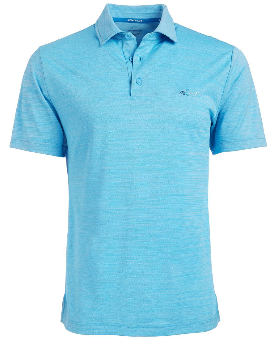 Greg Norman Attack Life By 5 Iron Space-dye Performance Golf Polo Bluepoint
