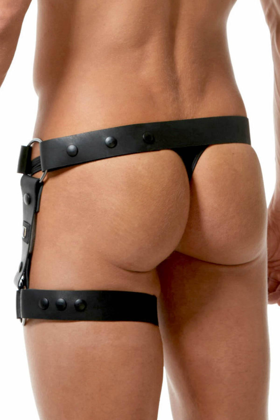 Gregg Homme Black Bonded-Leather Bottom Harness