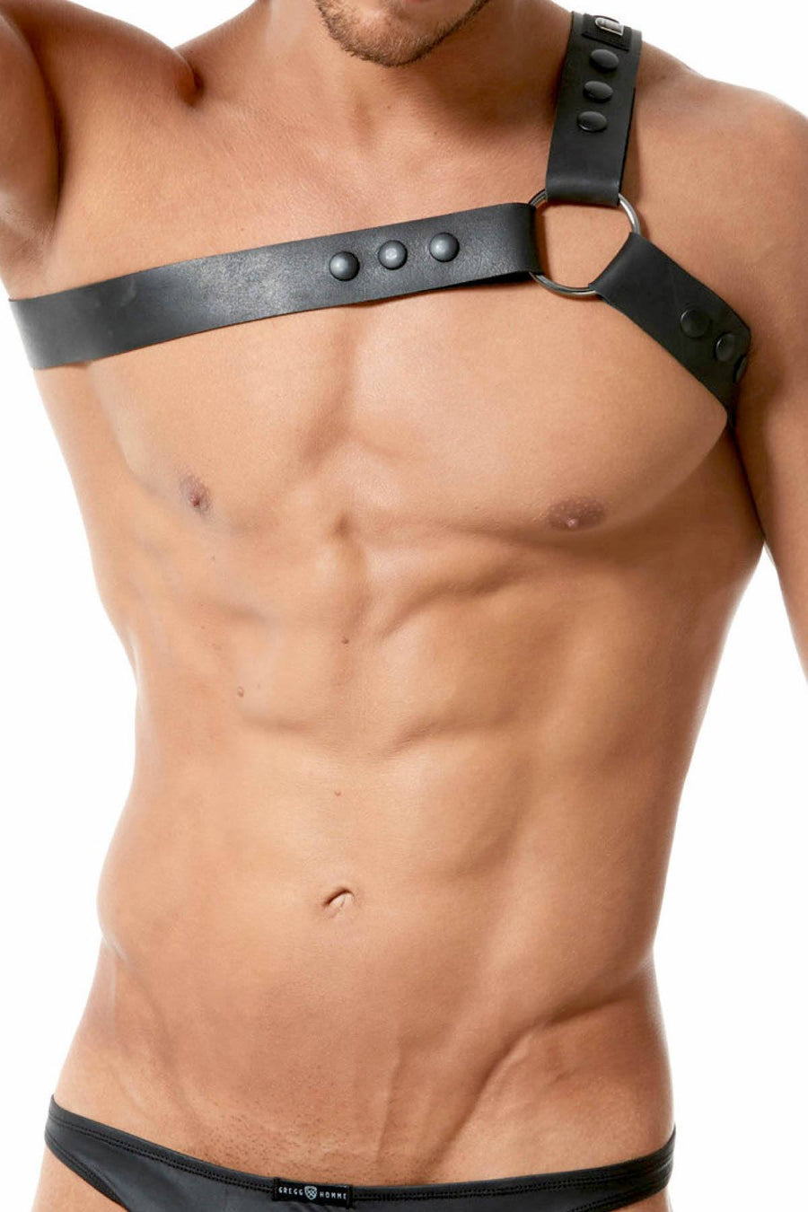 Gregg Homme Black Bonded-Leather Top Harness