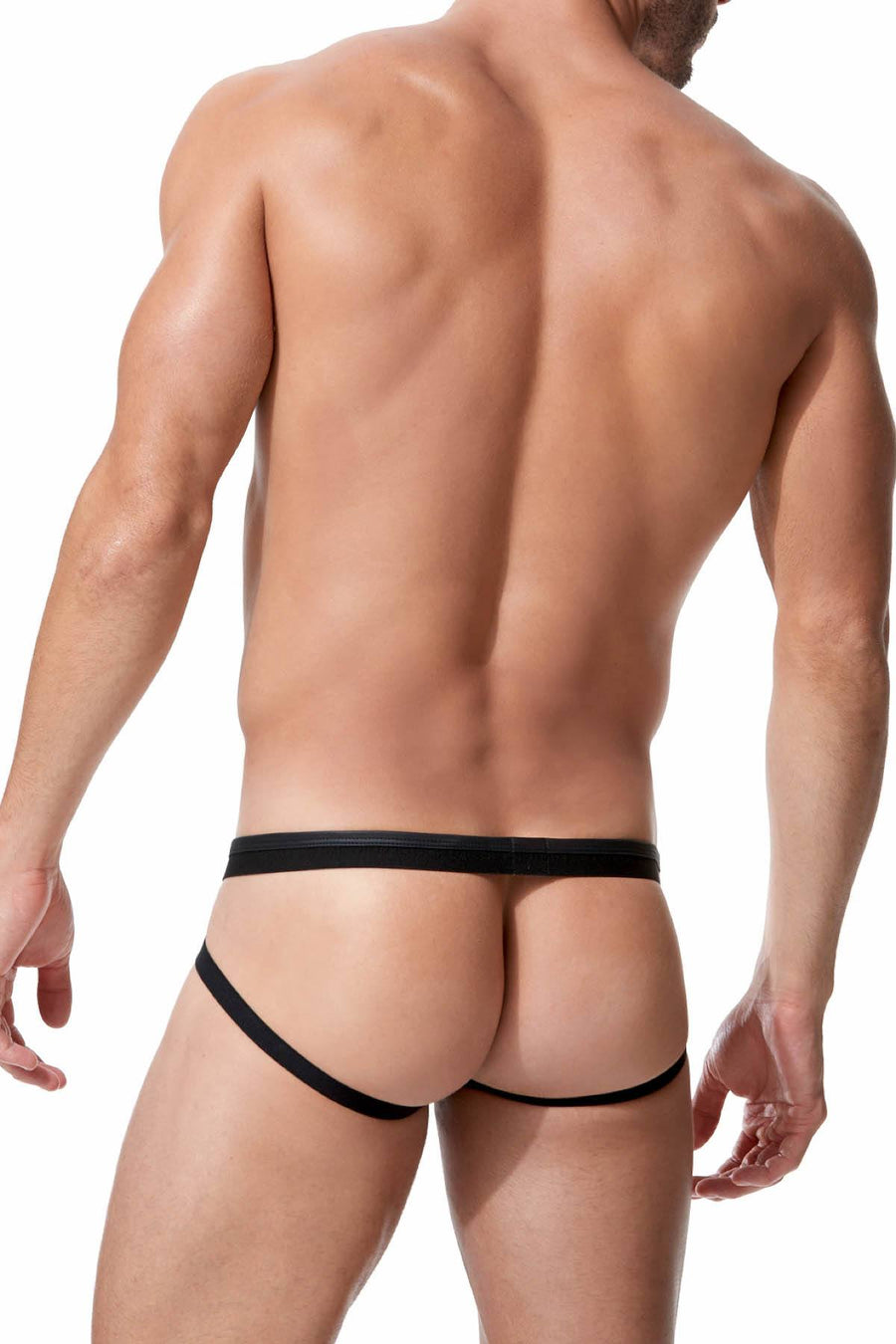 Gregg Homme Black/Gold Snake-Printed Mesh/Foil Jockstrap