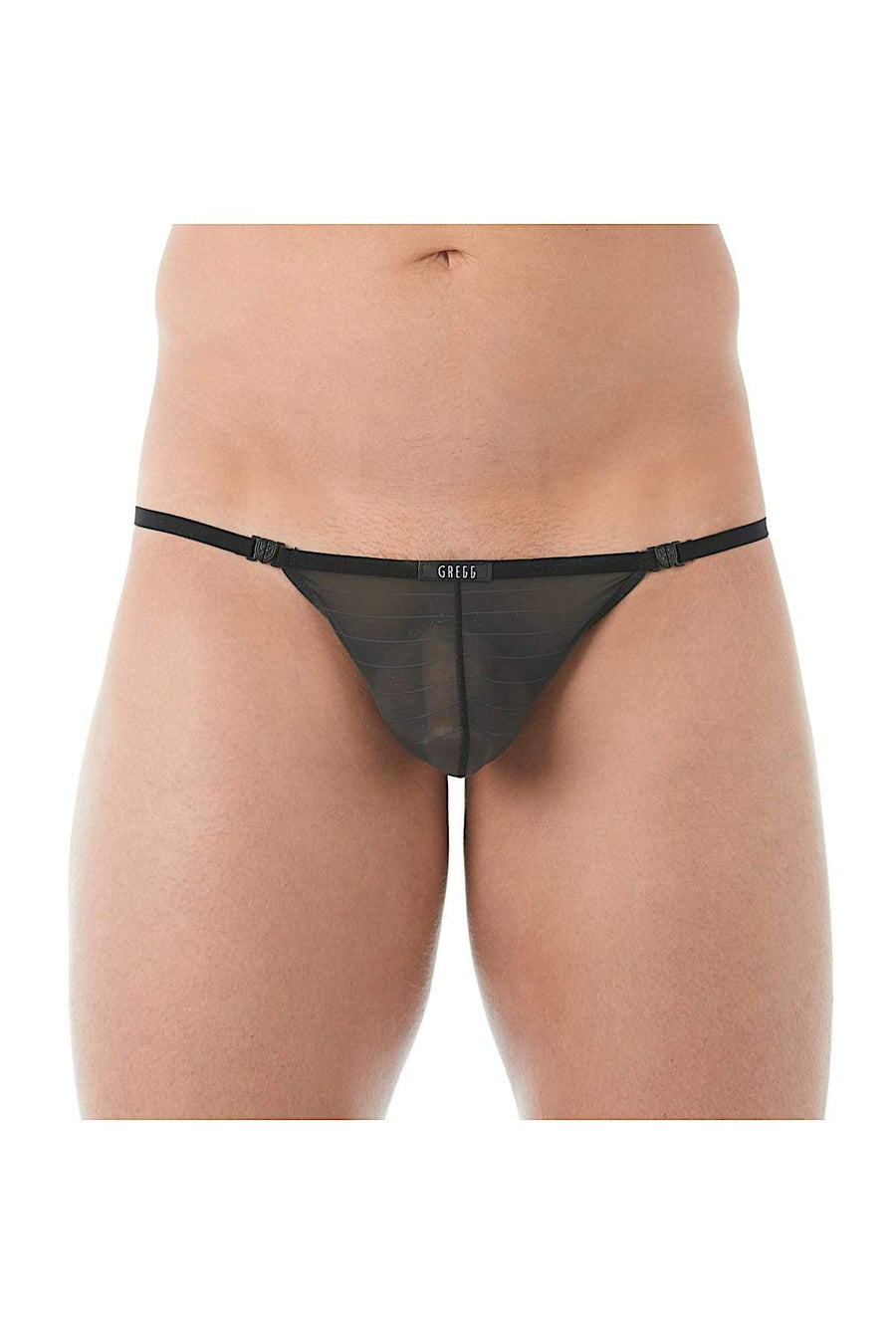 Gregg Homme Black Mesh Suspender C-Ring String
