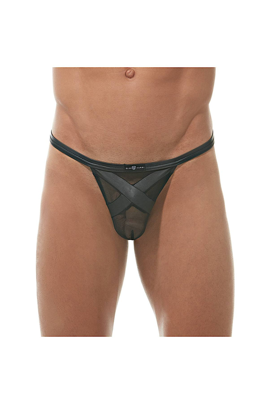 Gregg Homme Black Pleather/Mesh X Pouch