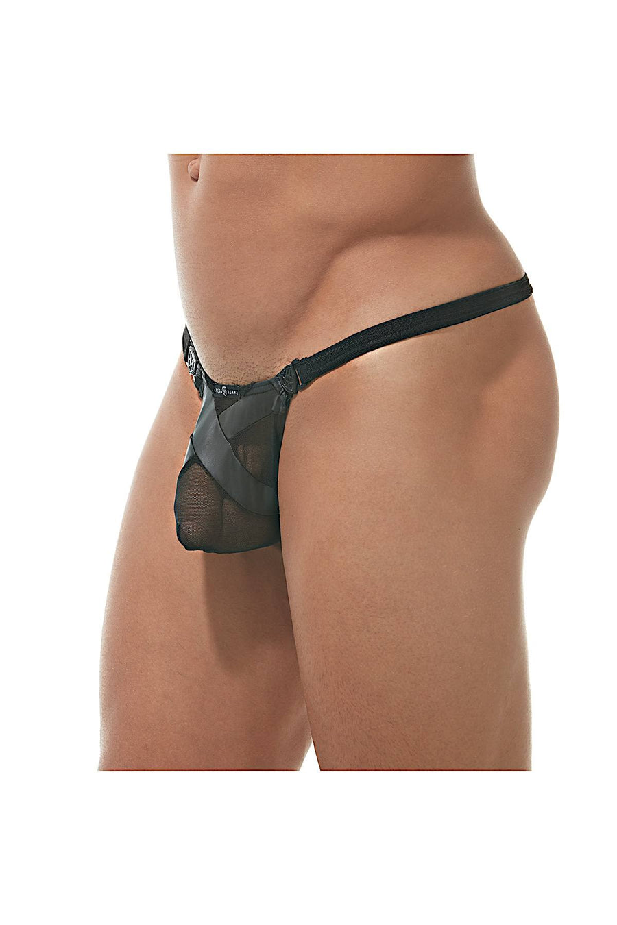 Gregg Homme Black Pleather/Mesh X Thong