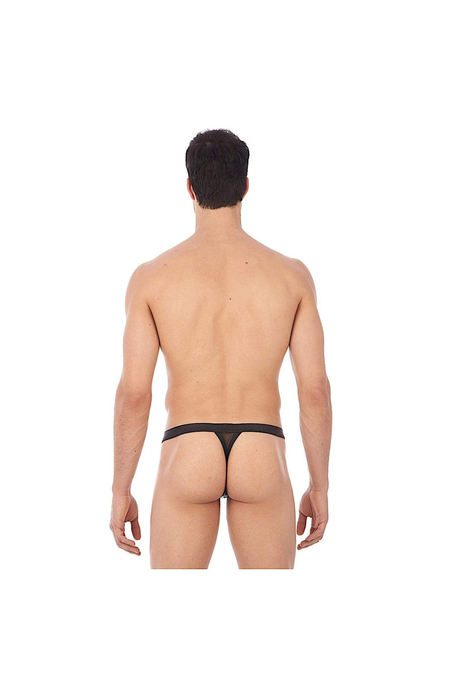 Gregg Homme Black Reckless Zipper Leather-Look Thong