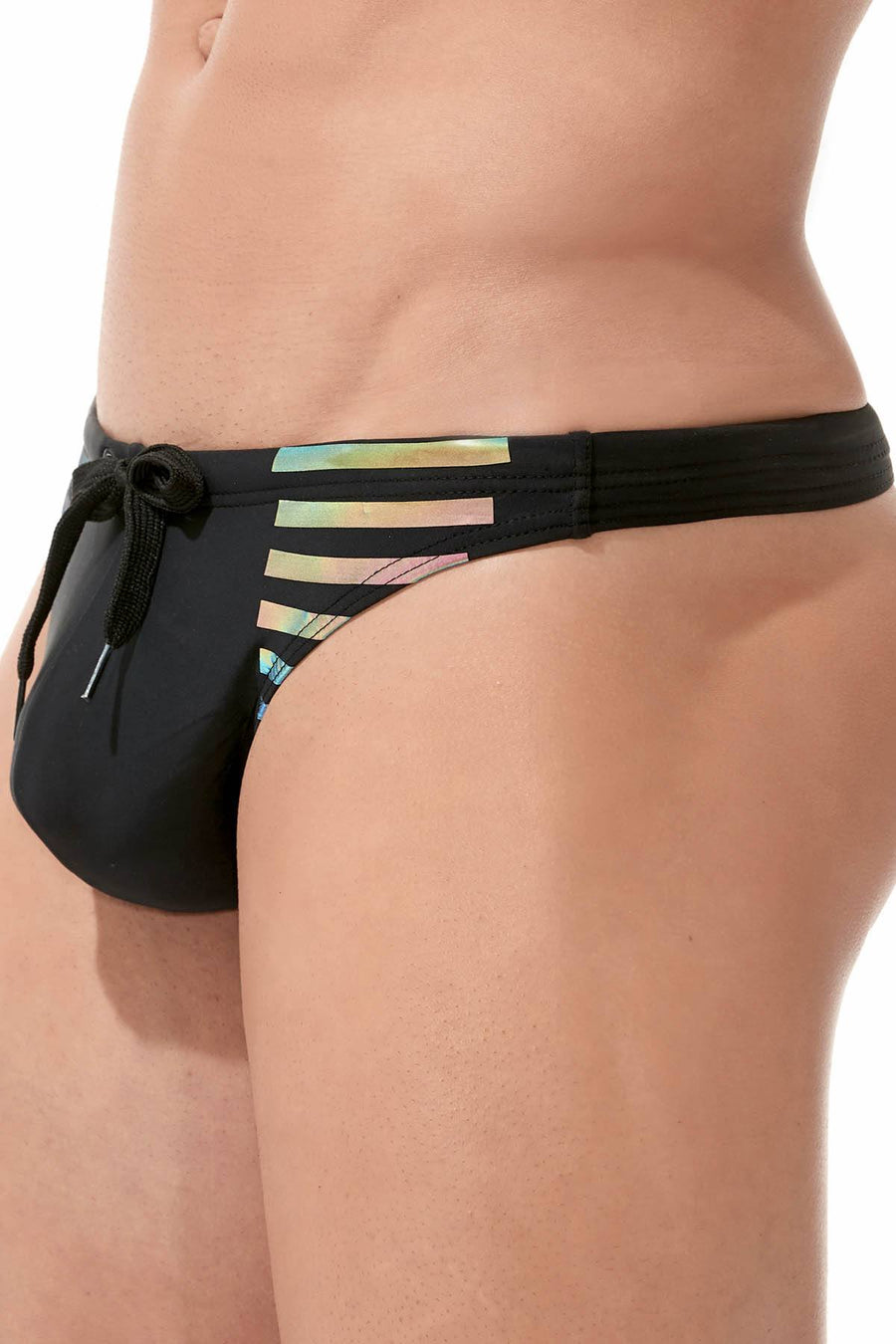 Gregg Homme Black Reflector Swim Thong