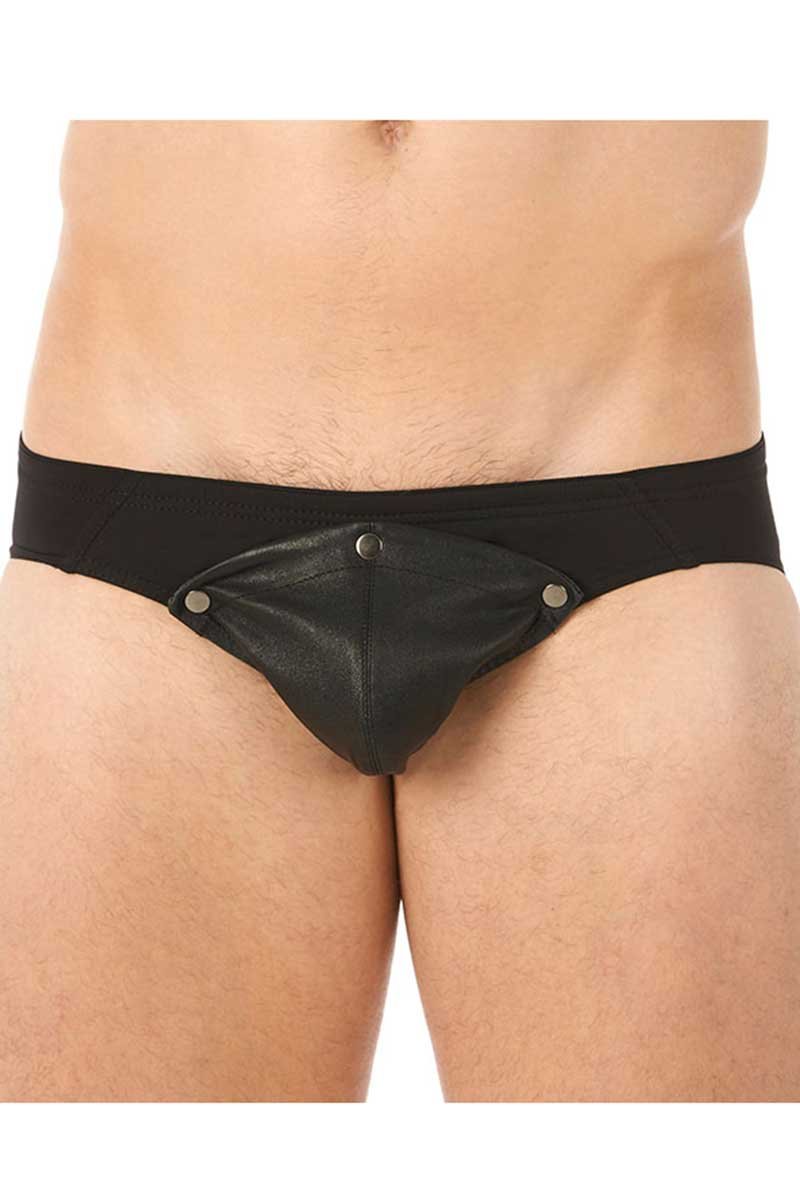Gregg Homme Black Undo Detachable Leather Pouch Brief