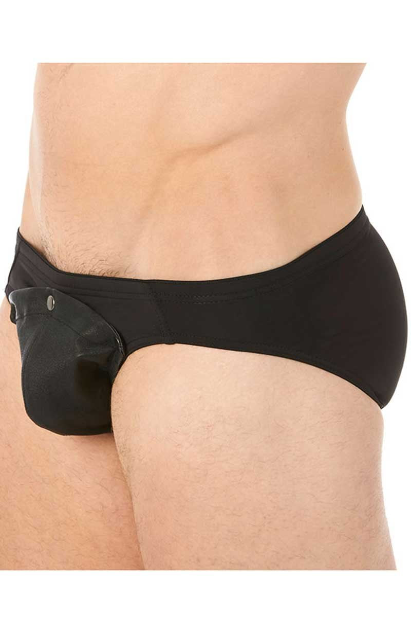 Gregg Homme Black Undo Detachable Leather Pouch Brief