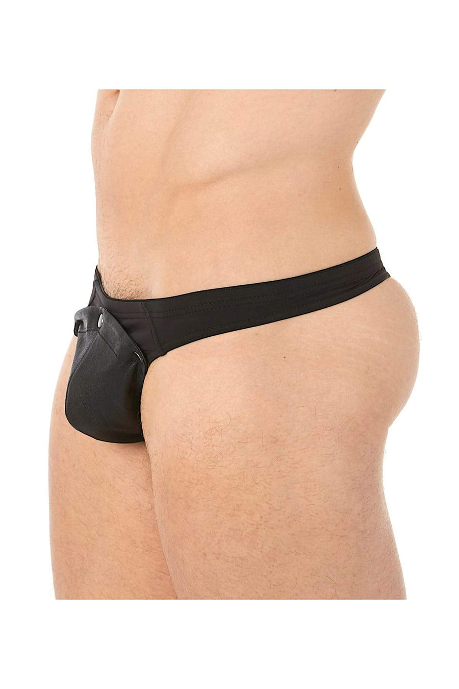Gregg Homme Black Undo Detachable Leather Pouch Thong