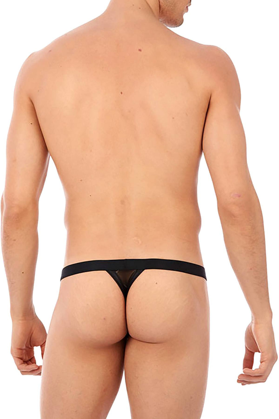 Gregg Homme Black Wired Mesh C-Ring Thong