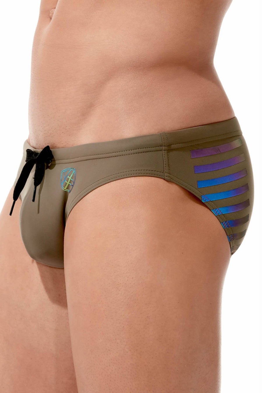 Gregg Homme Khaki Reflector Swim Brief