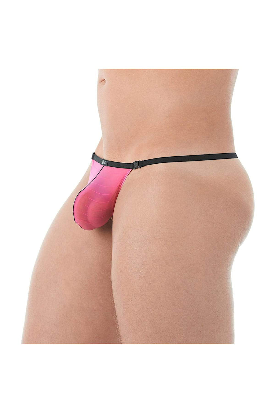 Gregg Homme Pink Mesh Suspender C-Ring String