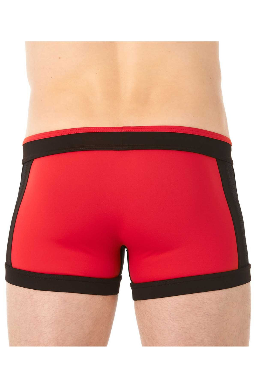 Gregg Homme Red Deep-Dive Mesh-Inset Swim Trunk