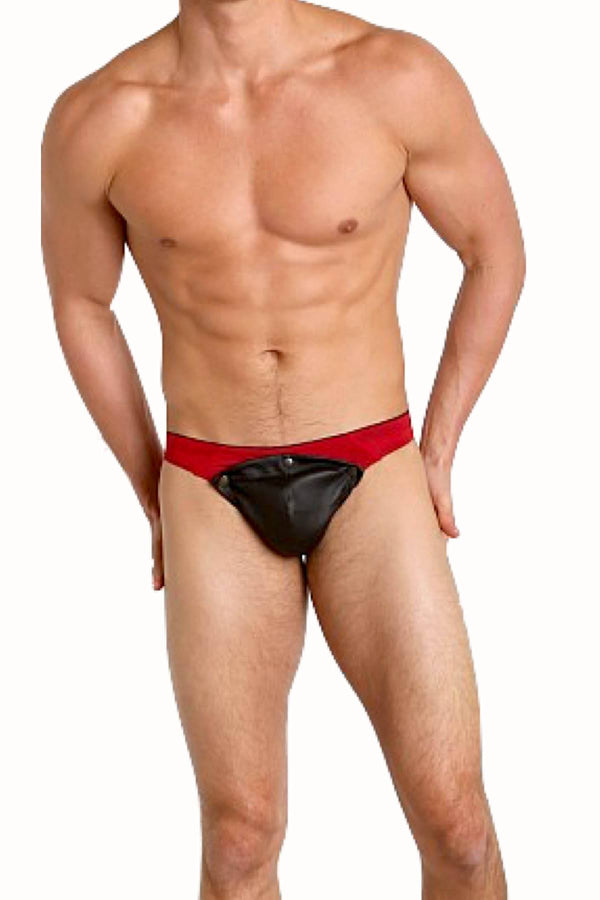 Gregg Homme Red Undo Detachable Leather Pouch Thong