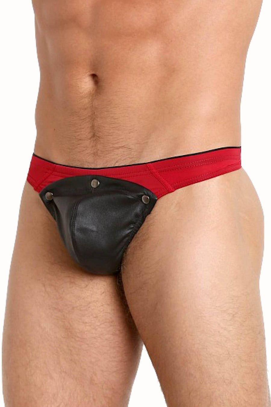 Gregg Homme Red Undo Detachable Leather Pouch Thong