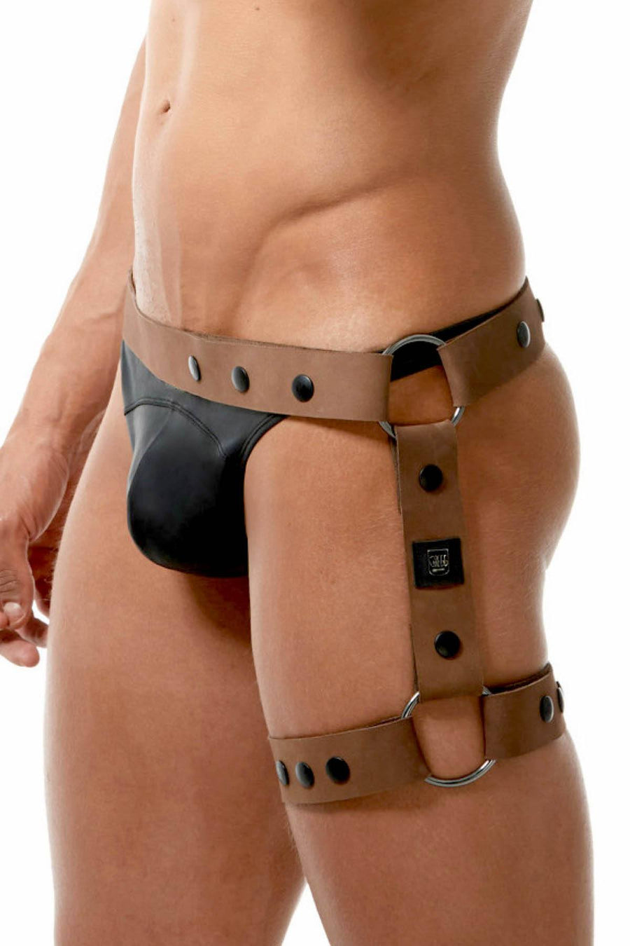 Gregg Homme Tan Bonded-Leather Bottom Harness