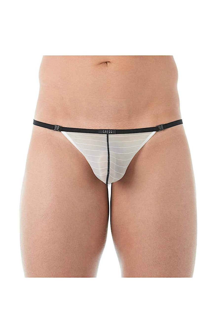 Gregg Homme White Mesh Suspender C-Ring String