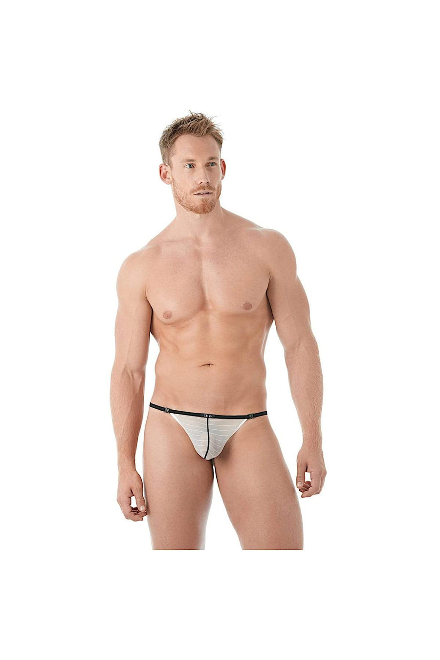 Gregg Homme White Mesh Suspender C-Ring String