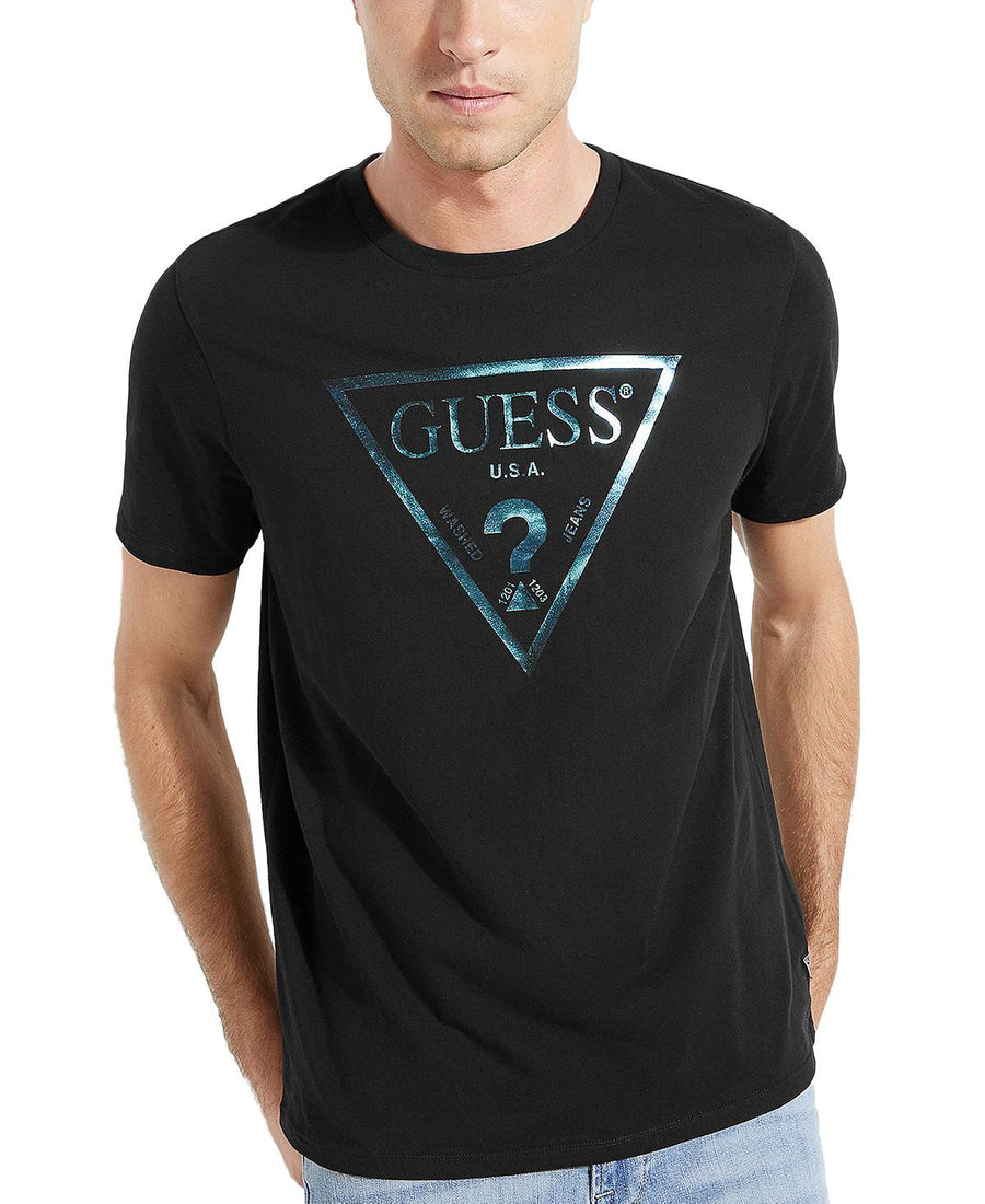 Guess Iridescent Logo T-shirt Black