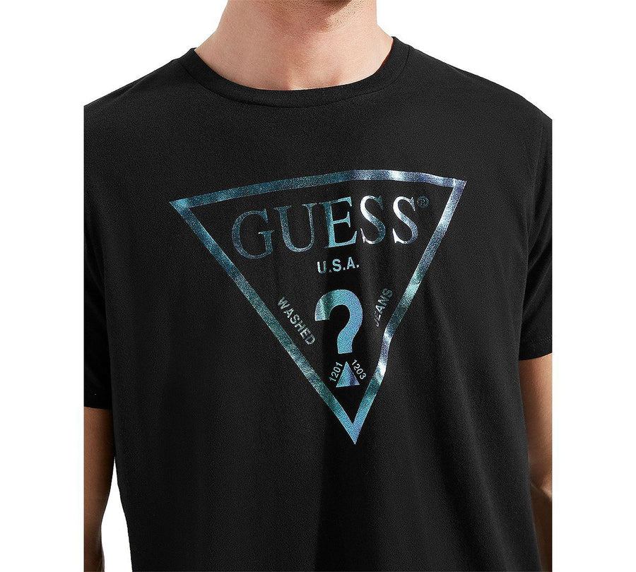 Guess Iridescent Logo T-shirt Black