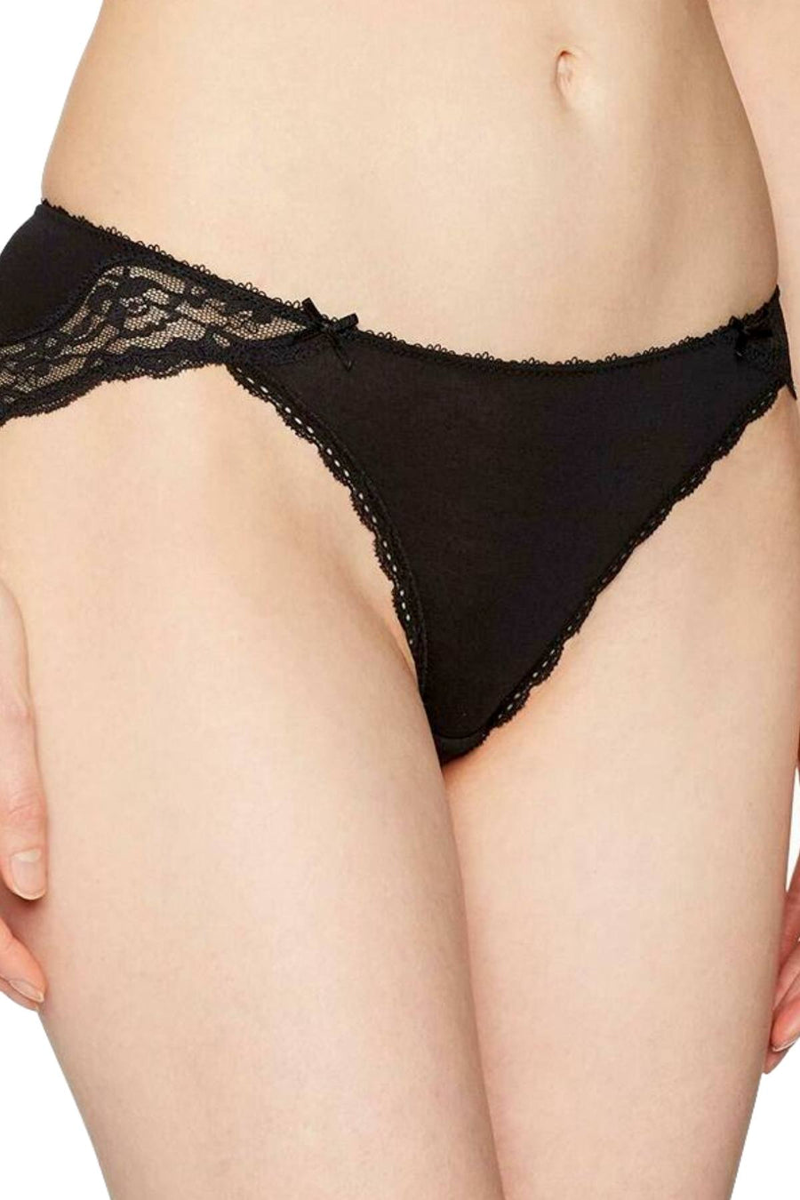 HEIDI By Heidi Klum Black Lace-Trim Modal Bikini Panty