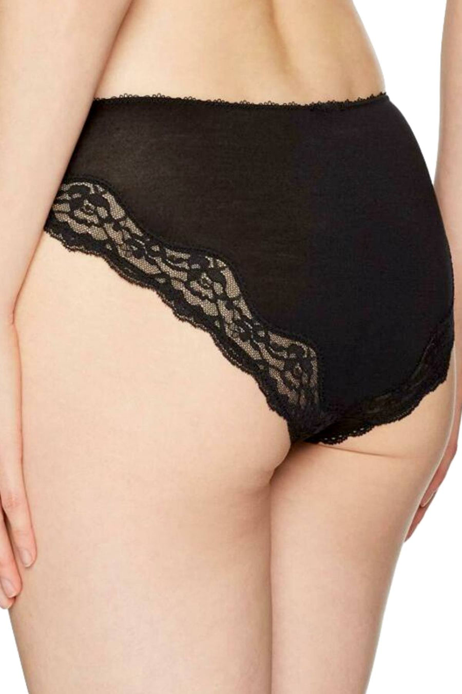 HEIDI By Heidi Klum Black Lace-Trim Modal Bikini Panty