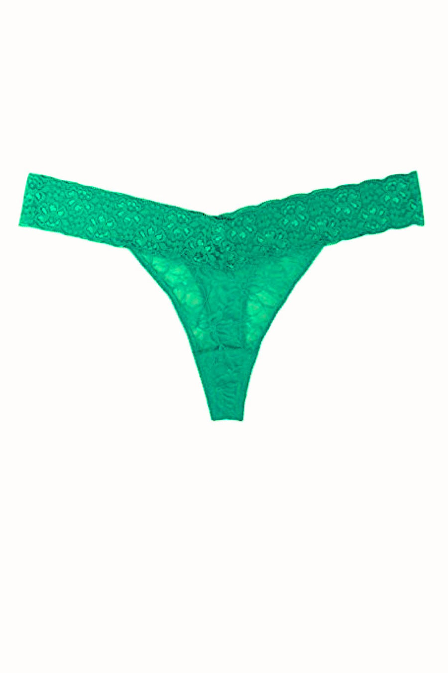 HEIDI By Heidi Klum Deep-Green Stretch Lace Thong