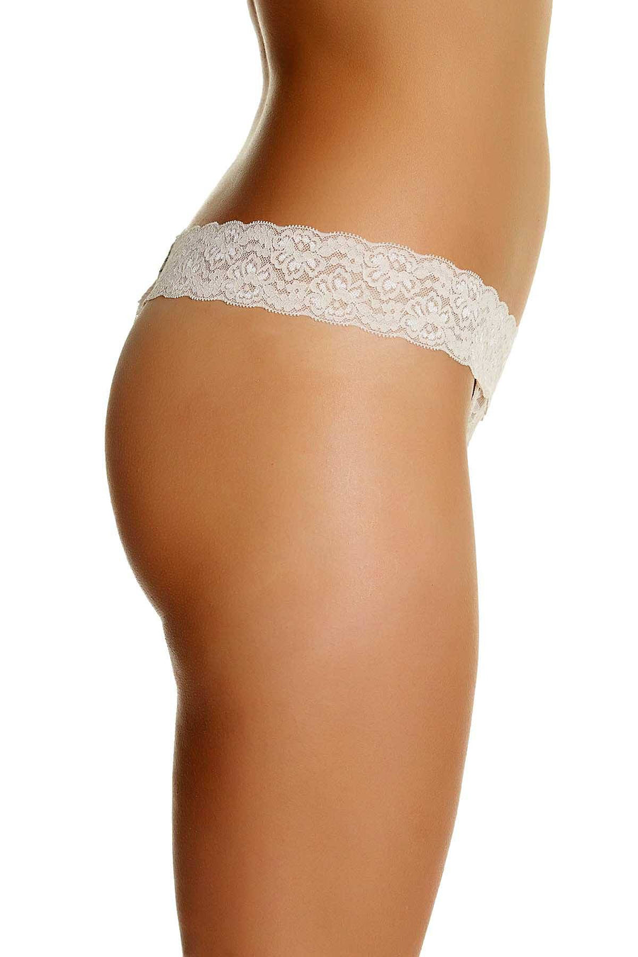 HEIDI By Heidi Klum Silver Peony Stretch Lace Thong