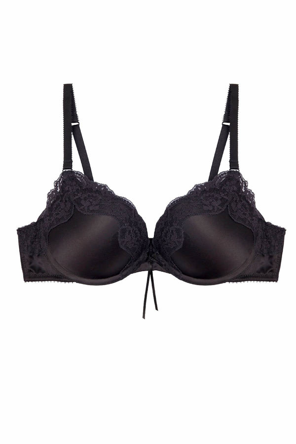 HEIDI by Heidi Klum Black Satin/Lace Subtle-Lift Bra