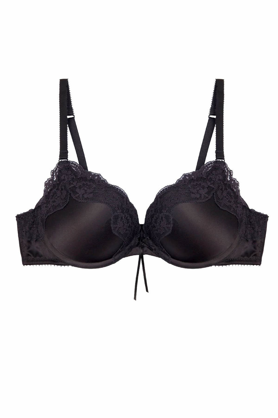 HEIDI by Heidi Klum Black Satin/Lace Subtle-Lift Bra