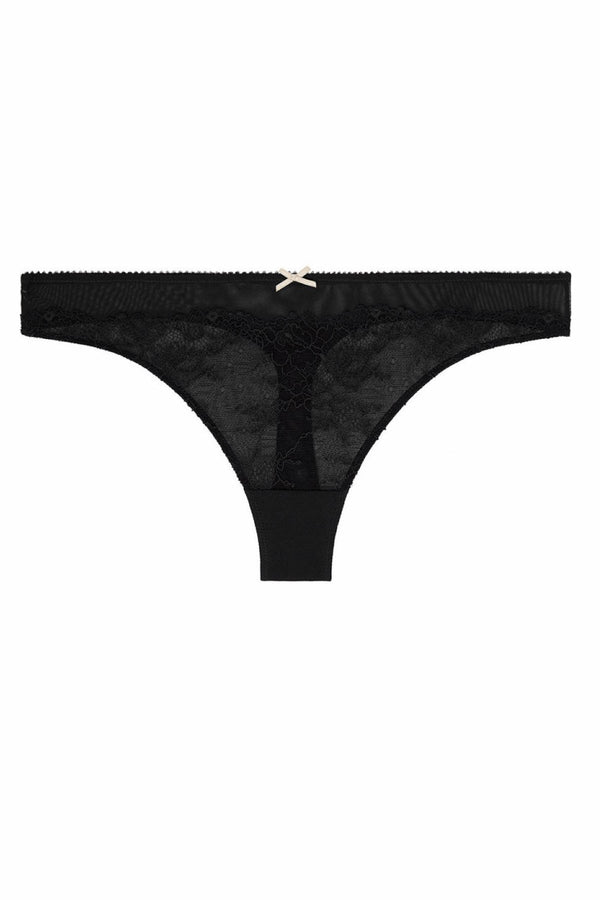 HEIDI by Heidi Klum Black Stretch French-Cut Lace Thong