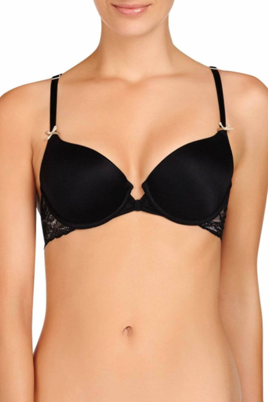 HEIDI by Heidi Klum Black/Toasted-Almond Racerback Lace T-Shirt Bra