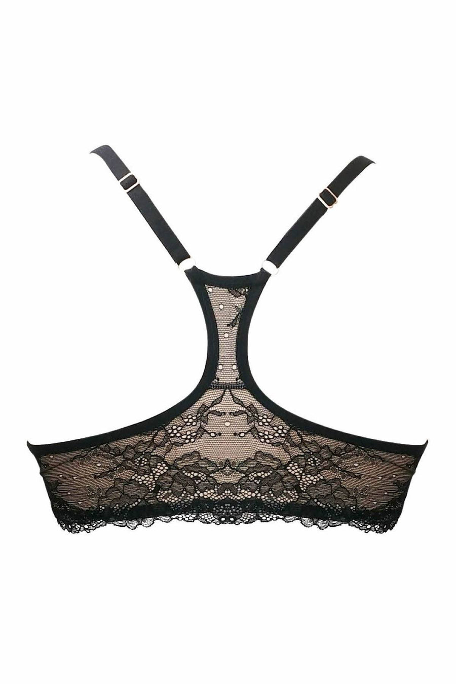HEIDI by Heidi Klum Black/Toasted-Almond Racerback Lace T-Shirt Bra