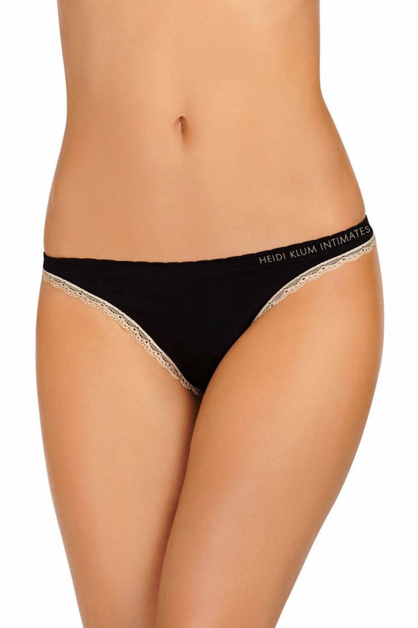 HEIDI by Heidi Klum Black/Toasted-Almond Seamless Thong
