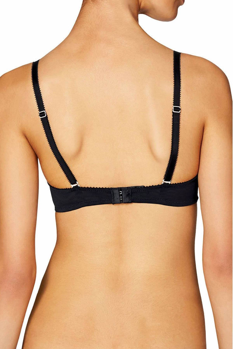HEIDI by Heidi Klum Black/Toasted-Almond Super-Boost Geometric-Lace Bra