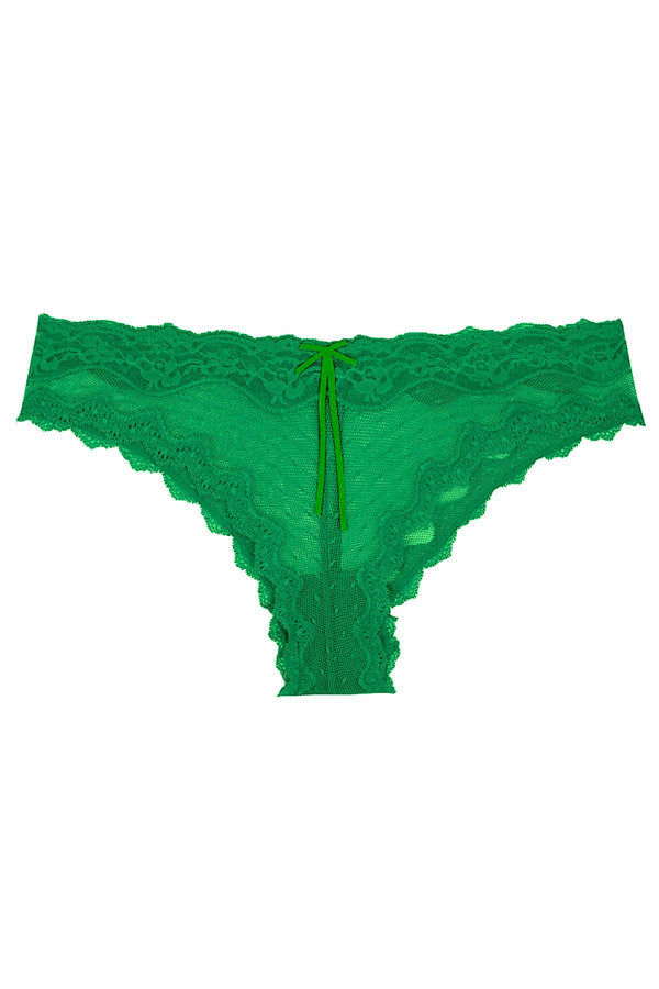 HEIDI by Heidi Klum Deep-Green Mesh/Lace Cheeky Bikini Brief