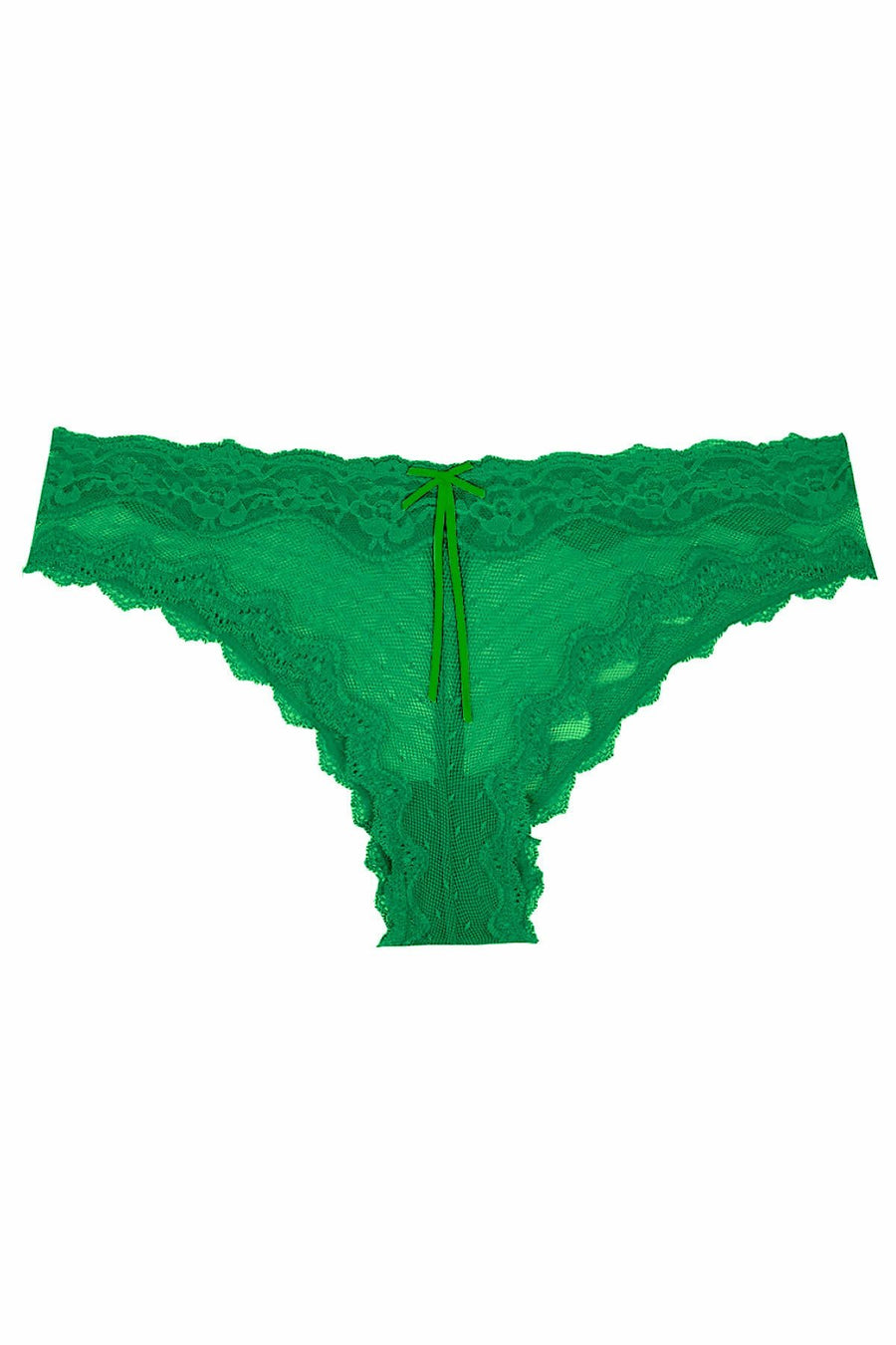 HEIDI by Heidi Klum Deep-Green Mesh/Lace Cheeky Bikini Brief