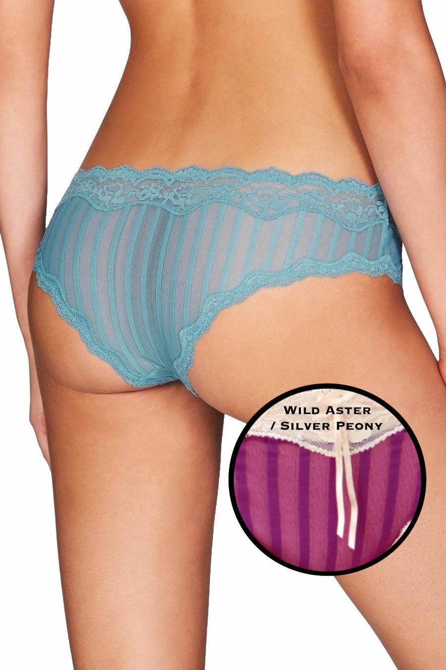HEIDI by Heidi Klum Wild-Aster/Peony Mesh/Lace Cheeky Panty