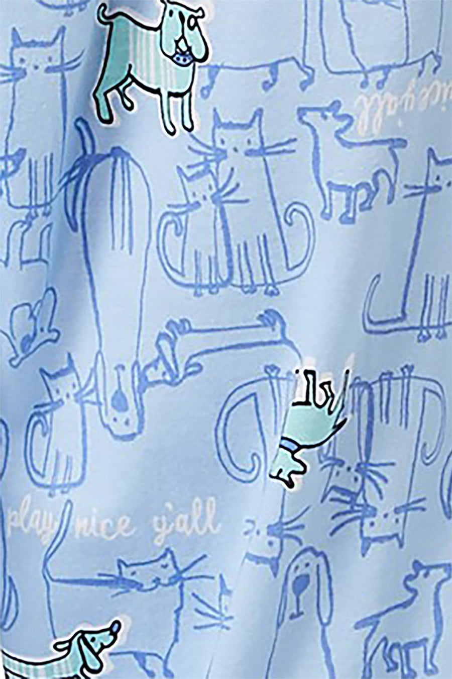 HUE Chambray-Blue Play-Nice Printed Capri Pajama Pant