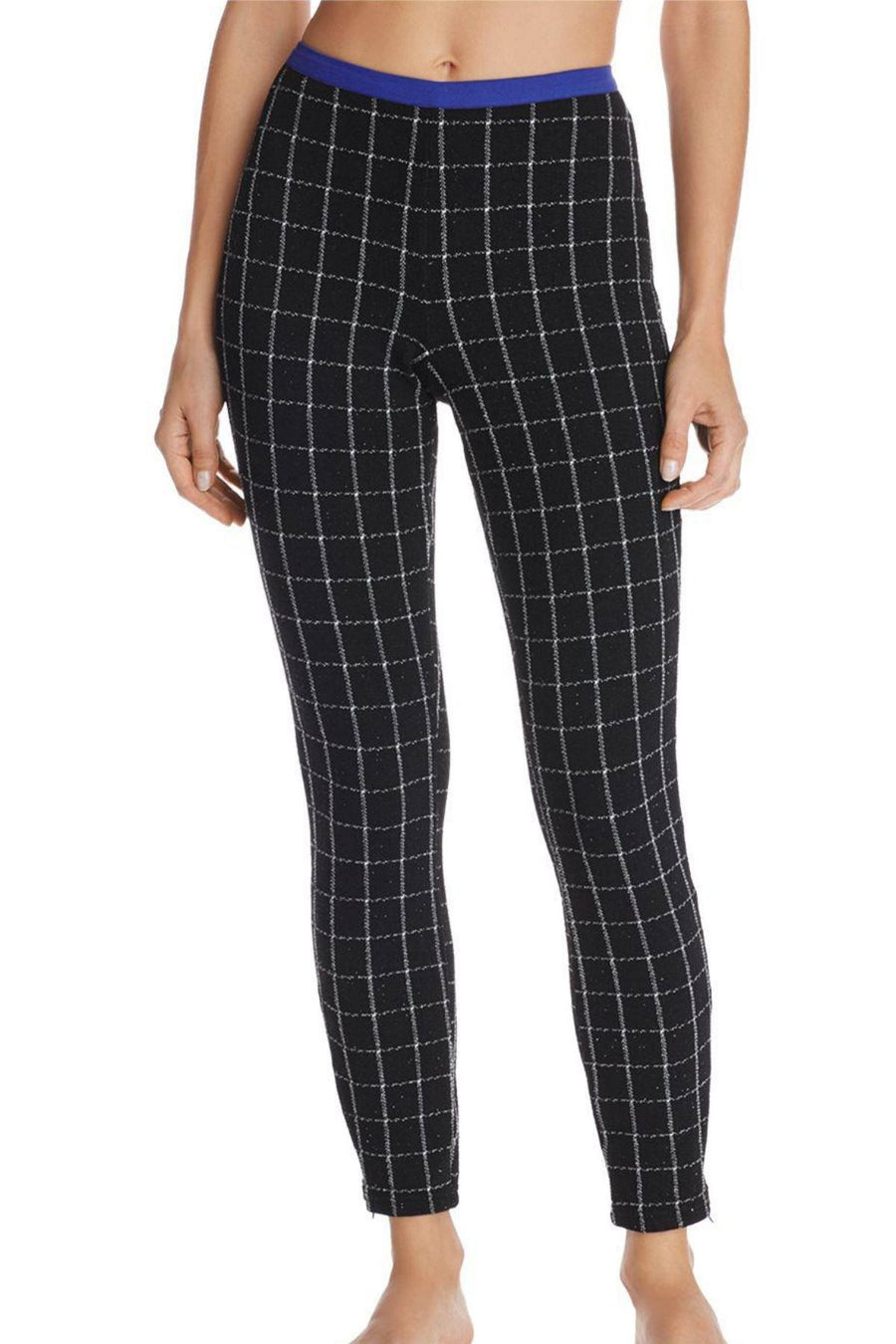 HUE PLUS Black/Royal-Blue Windowpane Loafer Skimmer