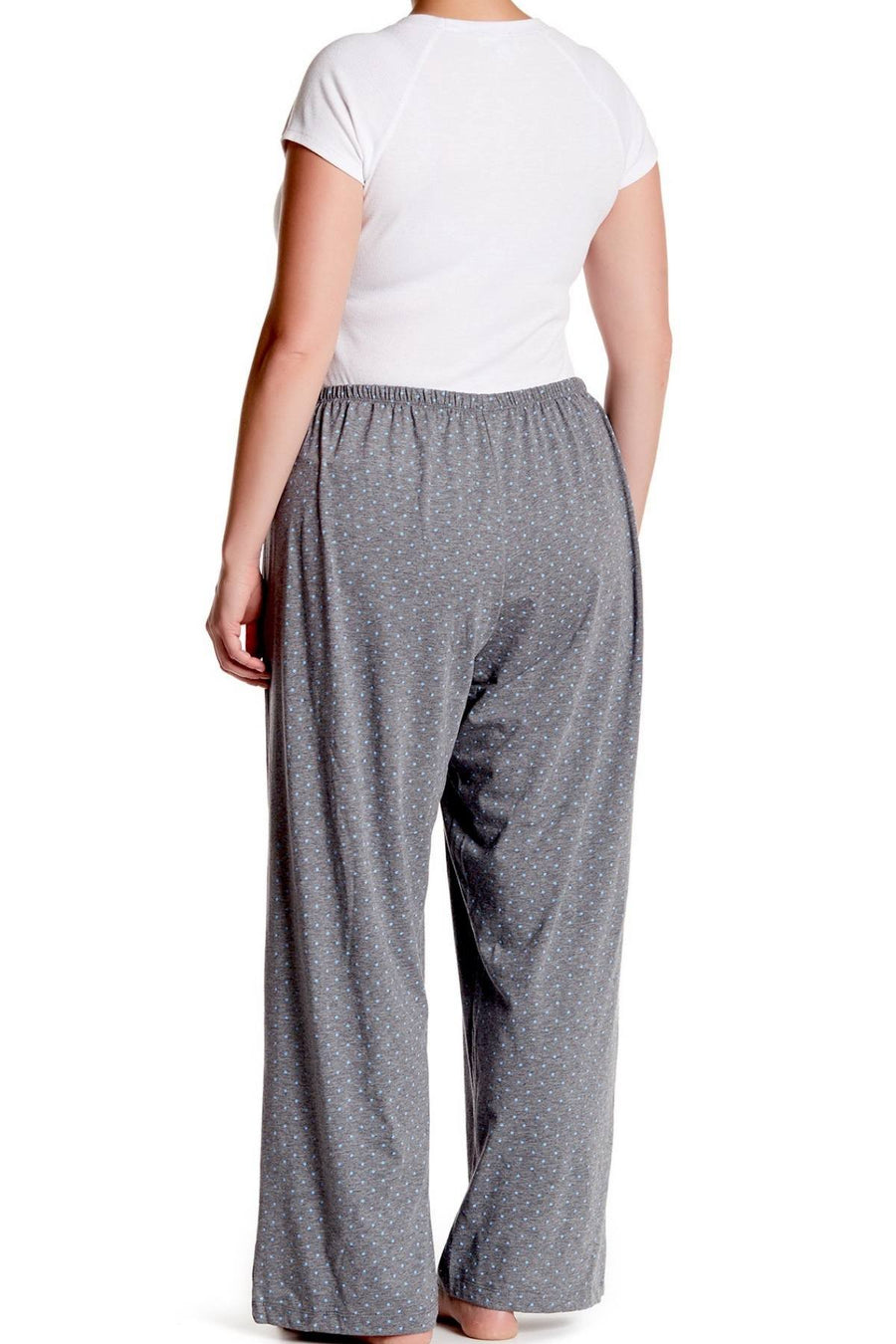 HUE PLUS Dark-Heather Grey/Rio-Dots Polka-Dot PJ Pant