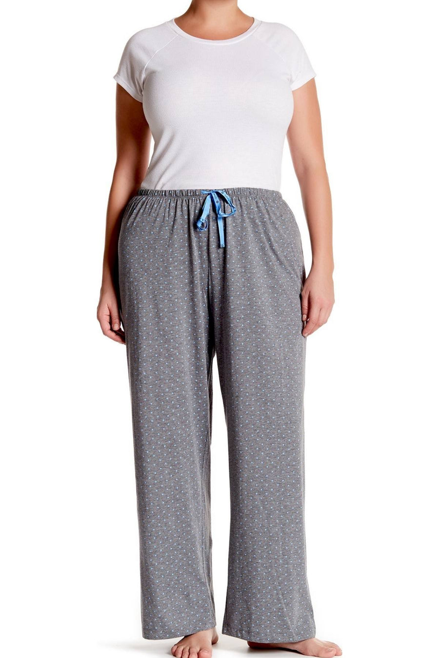 HUE PLUS Dark-Heather Grey/Rio-Dots Polka-Dot PJ Pant