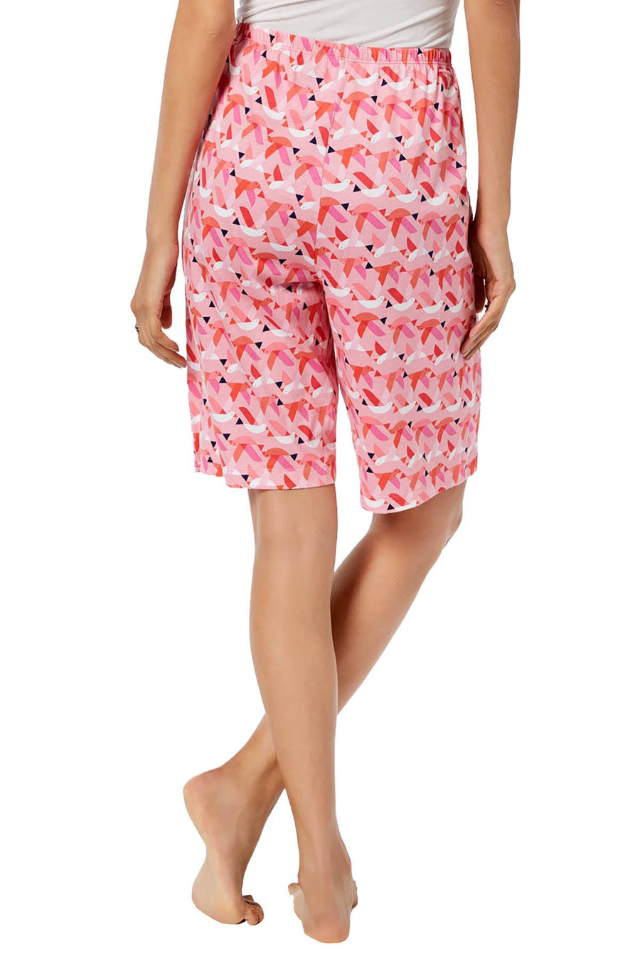 HUE PLUS Taffy-Pink Origami Birds Bermuda Sleep Short